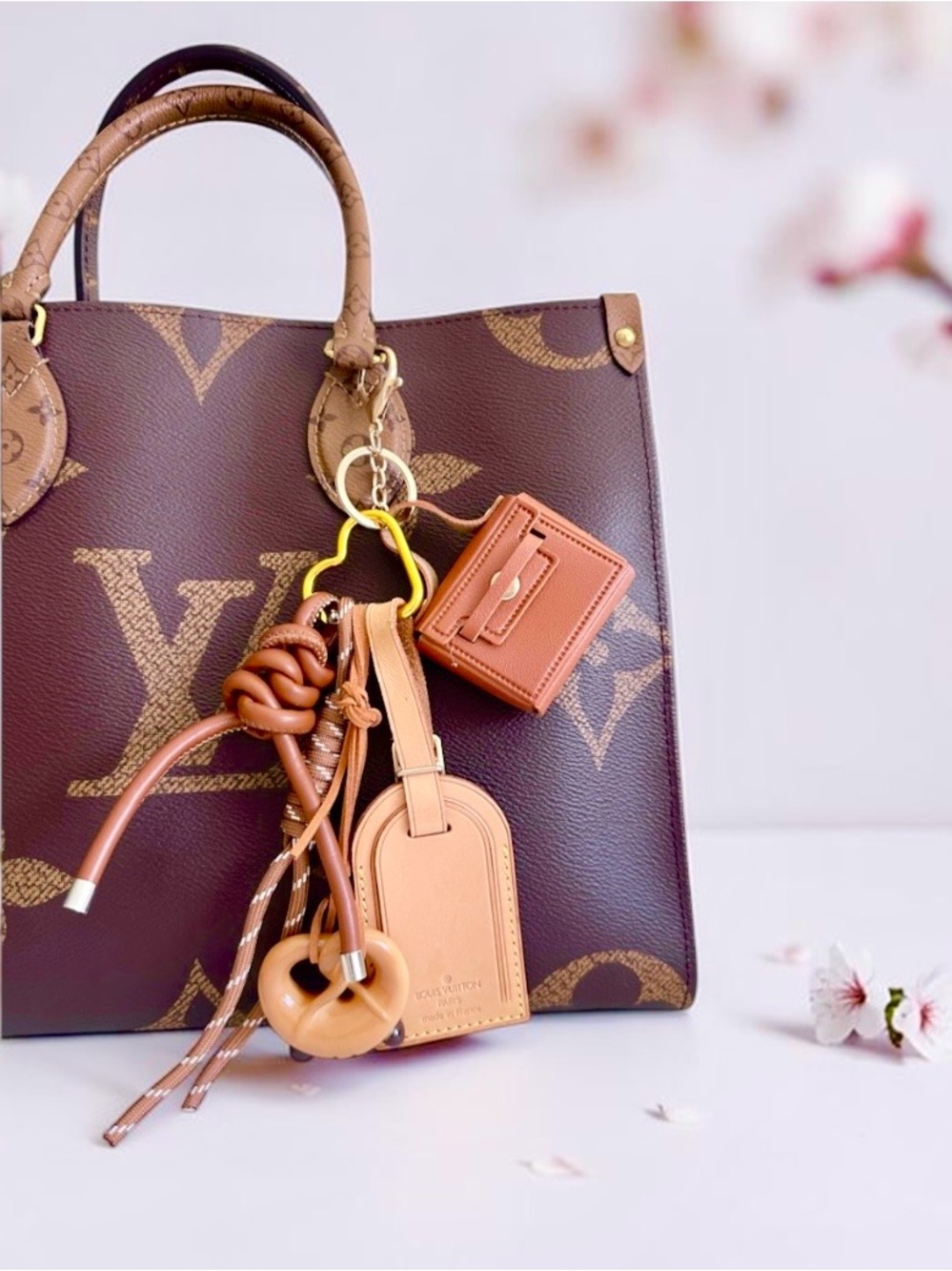 Louis Vuitton Leather Luggage Tag with Bag Charm